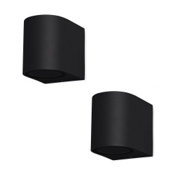 Banzaa Wandlamp Set 2 stuks ? IP54 Armatuur GU-10 Enkele lichtbundel ? Rond 9cm Zwart
