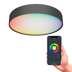 Calex Slimme Plafondlamp 40 Cm - Rgb En Cct Zwart