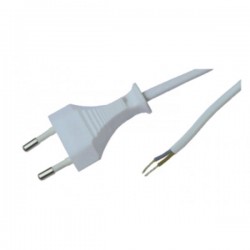 QUALEDY Aansluitsnoer met platte stekker 1,5m 2x0,75mm² wit